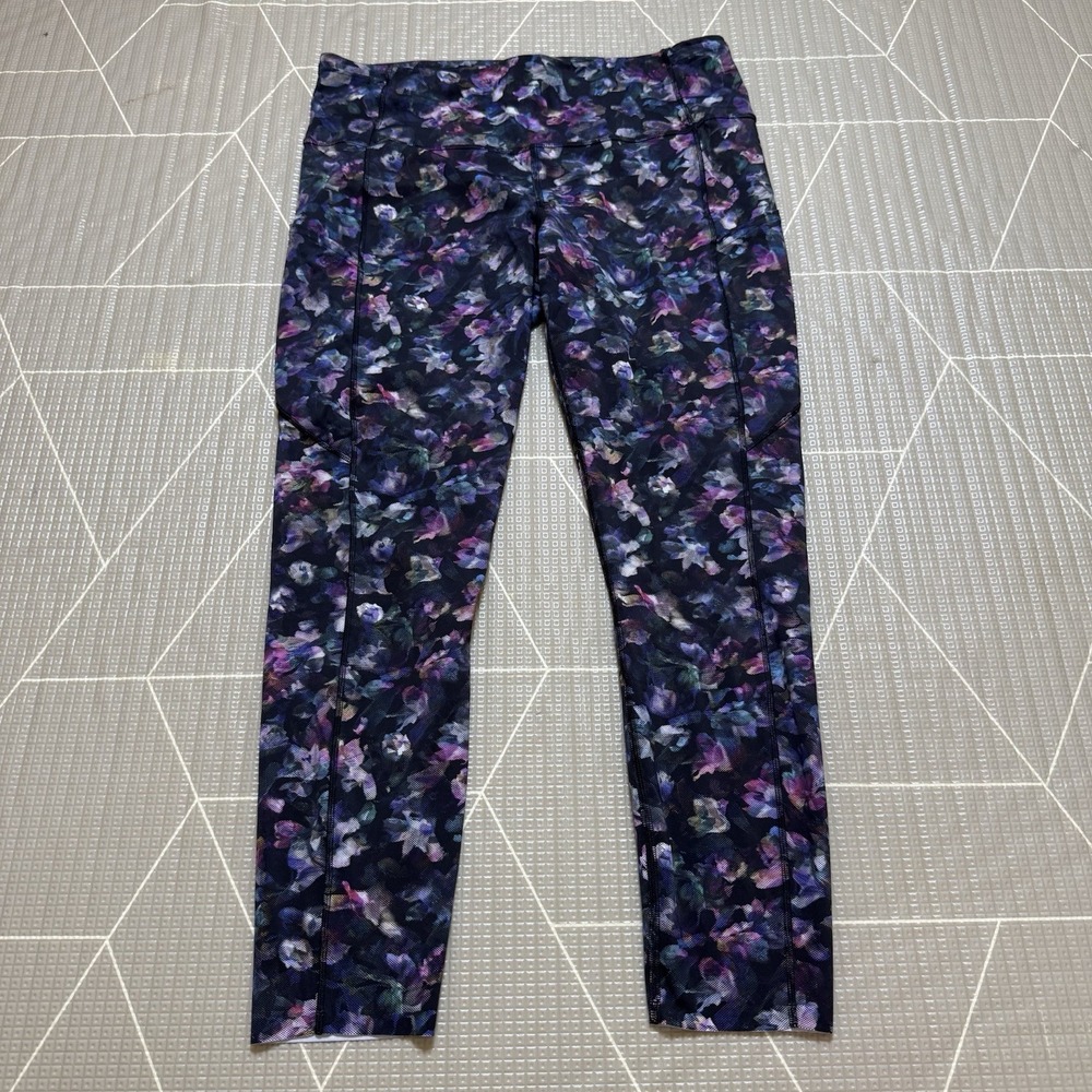 Lululemon Fast and Free Tight II 25" Sz 12 Activate Floral Multi LW5BXSS Pockets